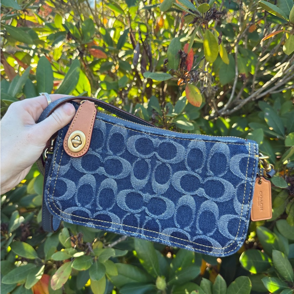 SOLD - Coach Penn Mini Signature Denim Shoulder Bag
